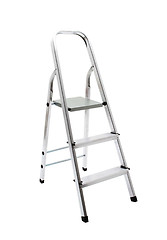 Image showing metal ladder isolated on white with clipping path