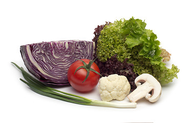 Image showing fresh vegetables on the white background