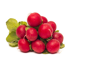 Image showing Fresh red radish isolated on white background