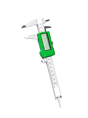 Image showing Electronic digital caliper isolated