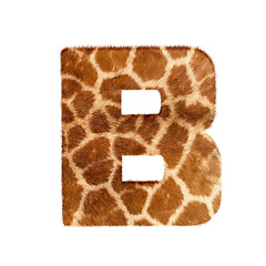 Image showing Letter from giraffe style fur alphabet. Isolated on white background. With clipping path.