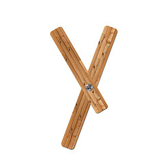 Image showing wooden alphabet - letter Y? on white background