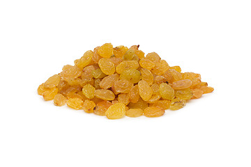 Image showing Yellow raisins isolated on white background, with clipping path