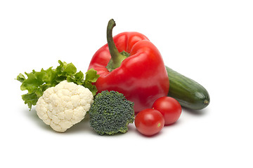 Image showing fresh vegetables on the white background