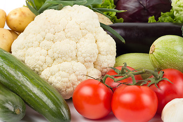 Image showing fresh vegetables on the white background