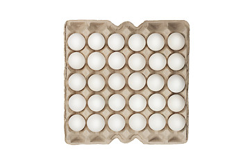 Image showing twenty four of white eggs in box