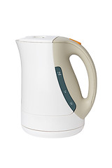 Image showing Electric white kettle on the white background