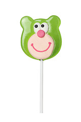Image showing Sweet lollipop of a bear head