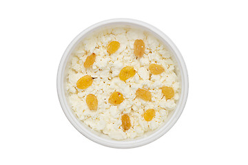 Image showing cheese in plastic container with raisins