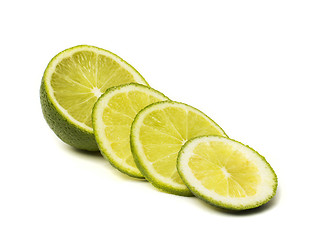 Image showing Slice of fresh lime isolated on white background