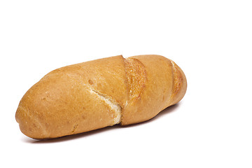 Image showing a single plain hotdog bun, isolated on white