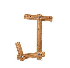 Image showing wooden alphabet - letter J on white background