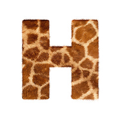 Image showing Letter from giraffe style fur alphabet. Isolated on white background. With clipping path.