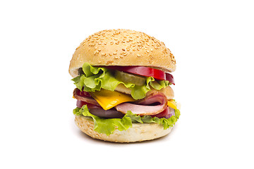 Image showing big hamburger isolated on white