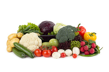 Image showing fresh vegetables on the white background