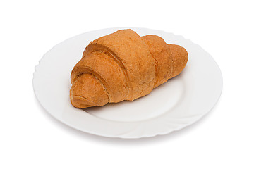 Image showing Fresh and tasty croissant over white background