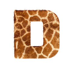 Image showing Letter from giraffe style fur alphabet. Isolated on white background. With clipping path.