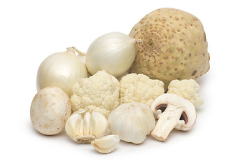 Image showing fresh vegetables on the white background