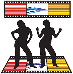 Image showing Dancing silhouettes