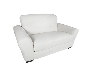 Image showing leather white armchair isolated