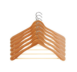 Image showing wooden hanger set