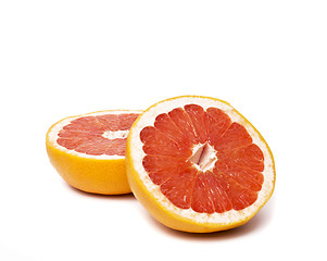 Image showing Grapefruit with slices on a white background.