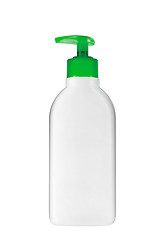 Image showing Gel, foam or liquid soap in plastic bottle