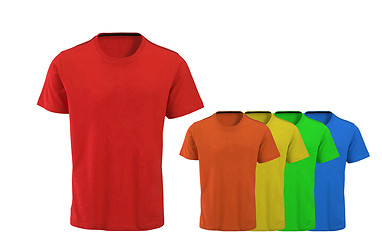 Image showing Color t-shirts on white background