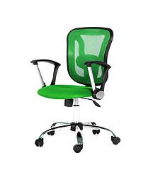 Image showing Green office chair