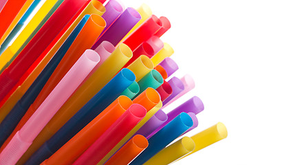 Image showing Multi Color flexible straws