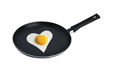 Image showing fried egg in the heart's shape