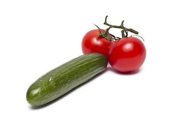 Image showing tomatoes and cucumber