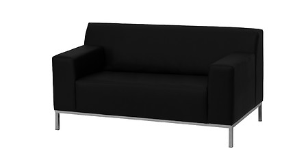 Image showing modern black leather sofa isolated against white background