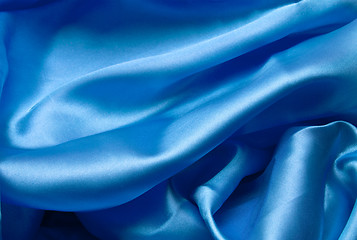 Image showing Smooth elegant dark blue silk can use as background
