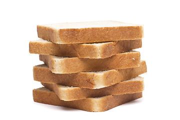 Image showing pile of toasts against white background