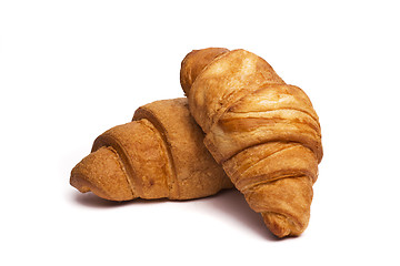 Image showing two croissants isolated on white background