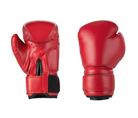 Image showing Red boxing gloves isolated on white