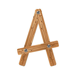 Image showing wooden alphabet - letter A? on white background