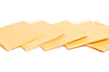 Image showing cheese slices isolated on white