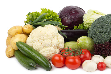 Image showing fresh vegetables on the white background