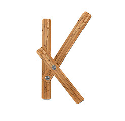 Image showing wooden alphabet - letter K? on white background