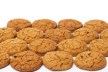 Image showing Close up of delicious chocolate chip cookies background