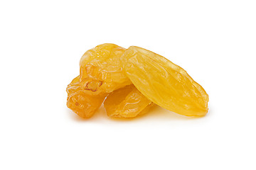 Image showing Yellow Raisins isolated on white background.