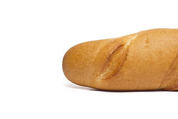 Image showing a single plain hotdog bun, isolated on white