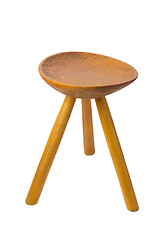 Image showing round top maka wood stool isolated on white background