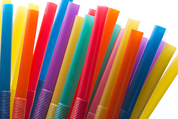 Image showing Multi Color flexible straws