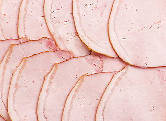 Image showing slices of ham as a background