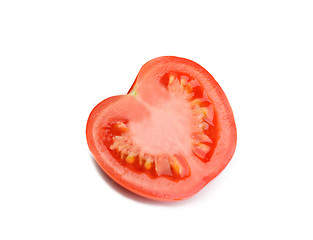 Image showing slice of tomato isolated on white