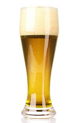 Image showing Frosty glass of light beer isolated on a white background