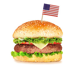 Image showing big hamburger isolated on white